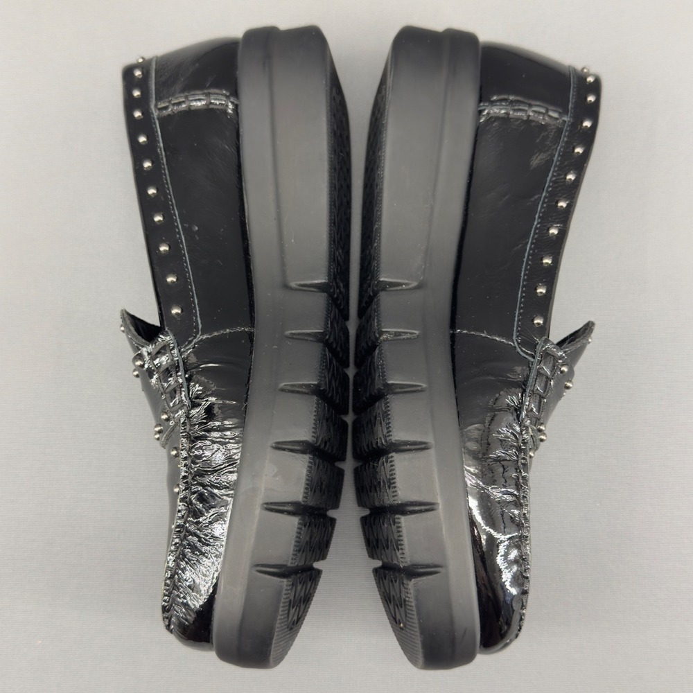 Geox D Wimbley Black Patent Studded Moc Loafer Flats Women's‎ Size 9.5US 40EU - Picture 6 of 10